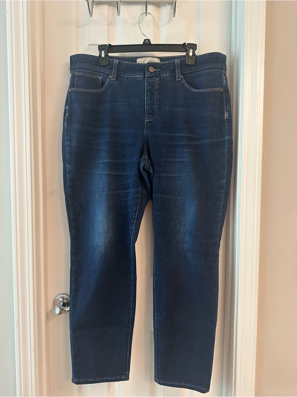 Soft Surroundings Dark Blue Straight-Leg Jeans